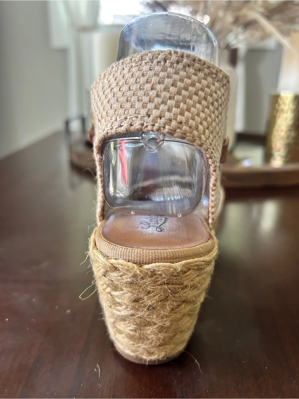 Women's Golden Beige Espadrille Wedge Sandals